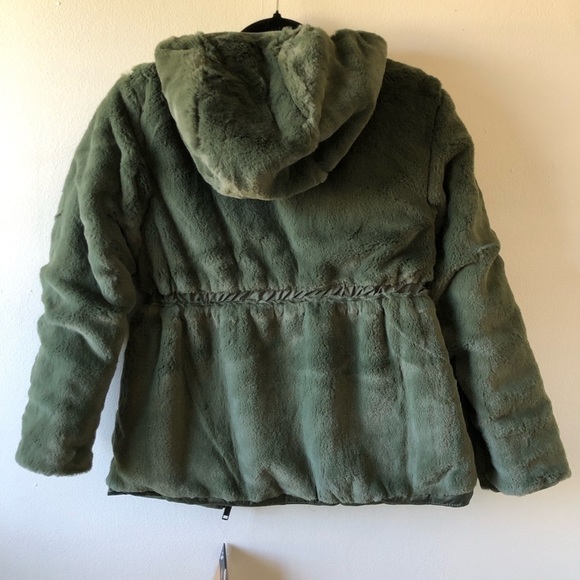 The North Face Kids' Green Mossbud Reversible Water Repellent Parka Jacket M 10 - Picture 11 of 12